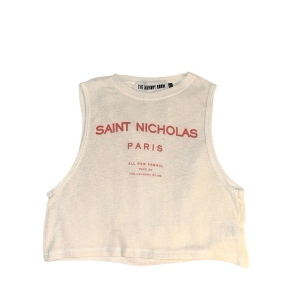 The Laundry Room Saint Nicholas Paris Knit Sleeveless‎ Graphic Tank Top